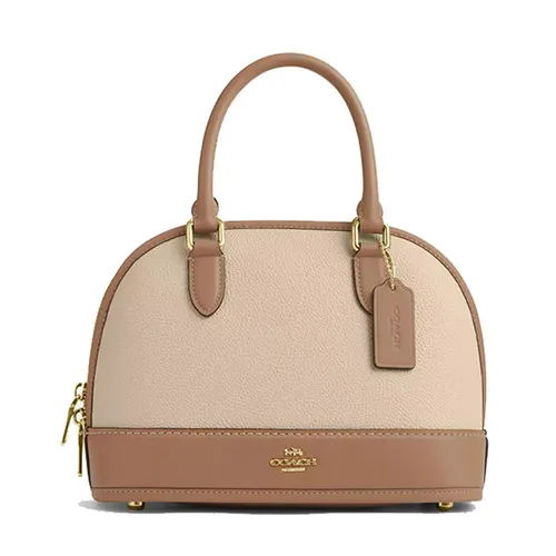 Túi Xách Nữ Coach Sabrina Satchel Bag In Colorblock Im/Ivory/Taupe CAM56 Màu Trắng Nâu - Túi xách - Vua Hàng Hiệu