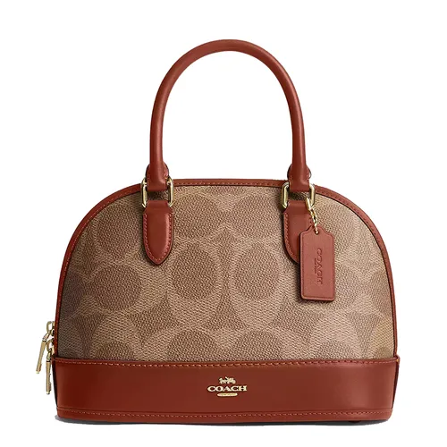 Túi xách - Túi Xách Nữ Coach Sabrina Satchel Bag In Signature Canvas Im/Tan/Caramel CAS19 Màu Nâu Be - Vua Hàng Hiệu