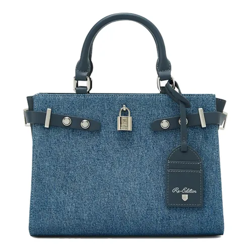 Túi Xách Nữ Lyn Raff Raw Top Handle L Handbag Blue Variation 2 LL25SBS328 Màu Xanh Denim