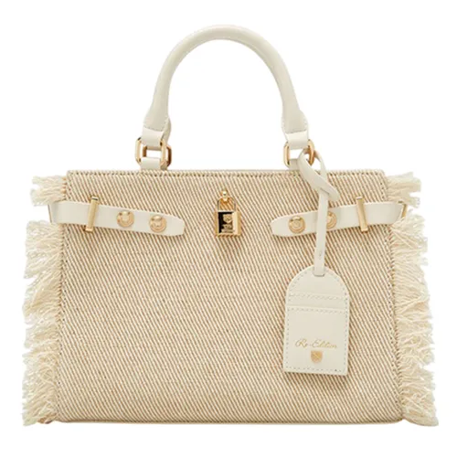 Túi Xách Nữ Lyn Raff Raw Top Handle L Handbag Ivory LL25SBS328 Màu Trắng Ngà