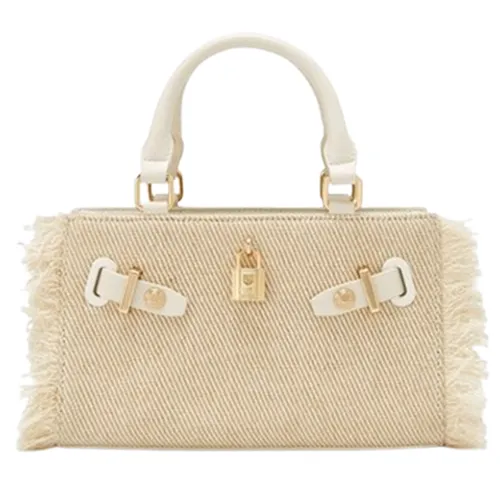 Túi Xách Nữ Lyn Raff Raw Top Handle S Handbag Ivory LL25SBS327 Màu Trắng Ngà