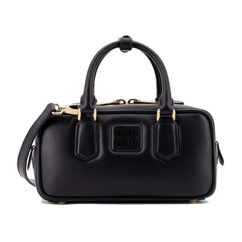 Túi Xách Nữ Miu Miu Arcadie Leather Shoulder Bag 5BB142VOONACR3F0002 Màu Đen