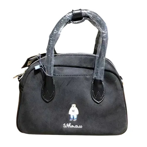 WHOAU - Túi Xách Nữ WHOAU Bear Embroidered Bag Màu Đen - Vua Hàng Hiệu