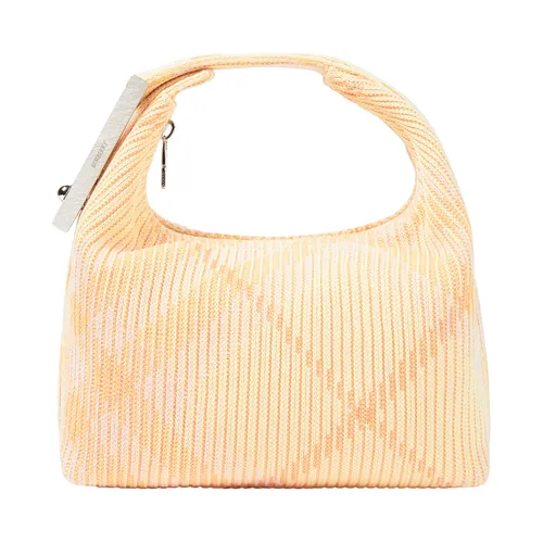 Túi xách Vải cao cấp - Túi Xách Tay Nữ Burberry Check Mini Peg Duffle Bag Màu Vàng/Hồng - Vua Hàng Hiệu