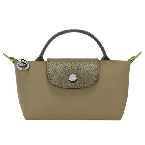 Túi xách - Túi Xách Tay Nữ Longchamp Le Pliage Green Pouch With Handle Artichoke Recycled Canvas Màu Xanh Xám - Vua Hàng Hiệu