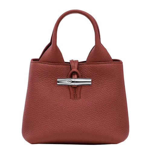 Túi xách Longchamp Nữ - Túi Xách Tay Nữ Longchamp Le Roseau Xs Handbag Chestnut Leather Màu Nâu Đỏ - Vua Hàng Hiệu