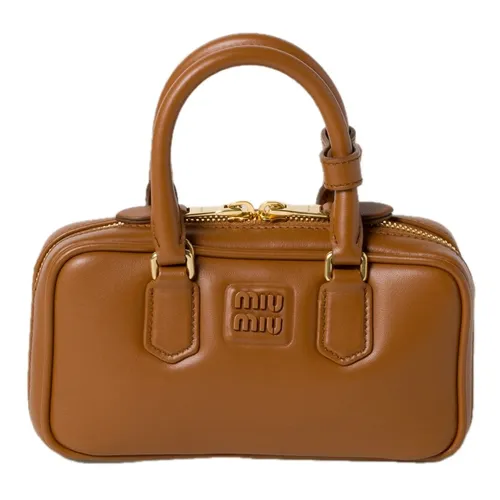 Túi Xách Tay Nữ Miu Miu Arcadie Leather Handle Bag Màu Nâu