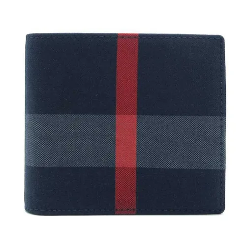 Túi xách Burberry Nam - Ví Nam Burberry Check Bifold Wallet 8084065 Màu Xanh/Xám - Vua Hàng Hiệu