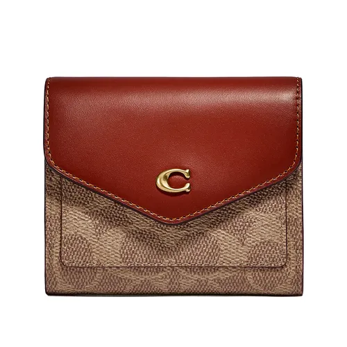 Túi xách Coach Ví - Ví Nữ Coach Colorblock Coated Canvas Signature Wyn Small Wallet C2329 Màu Nâu - Vua Hàng Hiệu