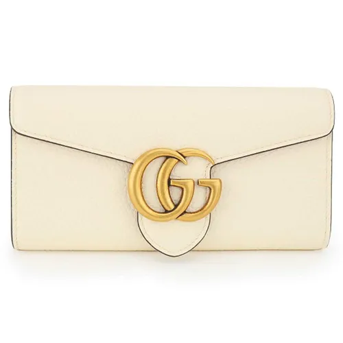 Túi xách - Ví Nữ Gucci GG Bi-Fold Wallet GG Marmont Long 779776 A7M0T 9522 Màu Trắng Kem - Vua Hàng Hiệu