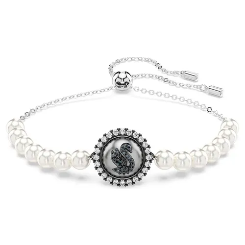 Vòng Đeo Tay Nữ Swarovski Bracelet Crystal Pearl, Swan, Gray, Rhodium Plated 5680851 Màu Bạc - Trang sức - Vua Hàng Hiệu