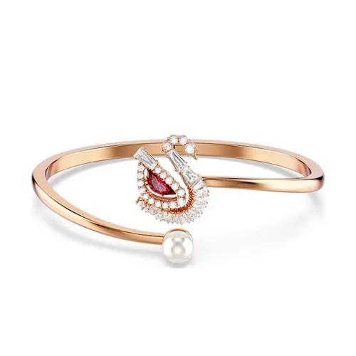 Trang sức Swarovski Vòng đeo tay - Vòng Đeo Tay Nữ Swarovski Dancing Bangle Swan, Red, Rose Gold-Tone Plated 5734556 Màu Vàng Hồng - Vua Hàng Hiệu