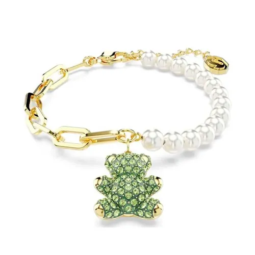 Trang sức Vòng đeo tay - Vòng Đeo Tay Nữ Swarovski Teddy Bracelet Bear, Green, Gold-Tone Plated 5669167 Màu Xanh Vàng - Vua Hàng Hiệu