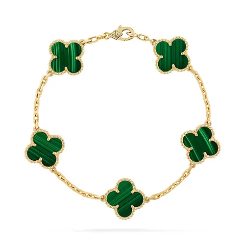 Trang sức Van Cleef & Arpels Vòng đeo tay - Vòng Đeo Tay Nữ Van Cleef & Arpels Vintage Vintage Alhambra Bracelet, 5 Motifs Màu Vàng Gold - Vua Hàng Hiệu