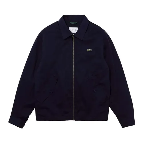 Áo Khoác Lacoste Short Zippered Organic Cotton Gabardine Jacket BH2591 - 166 Màu Xanh Navy Size 50