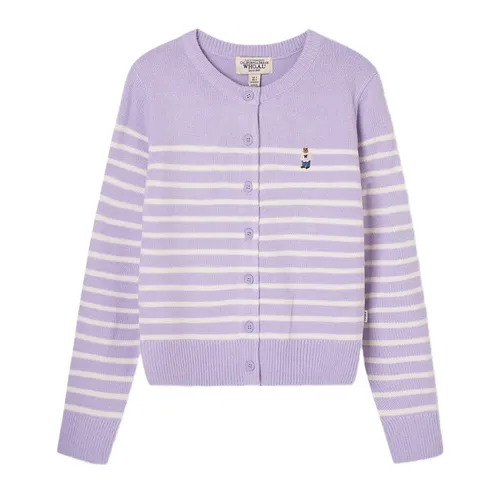 Áo Len Nữ WHOAU Steve R-neck Cardigan Màu Tím Size S