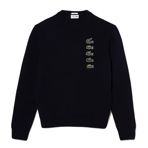 Áo Len Unisex Lacoste Wool And Cotton Blend Badge Sweater AH1779-HDE Màu Xanh Đen