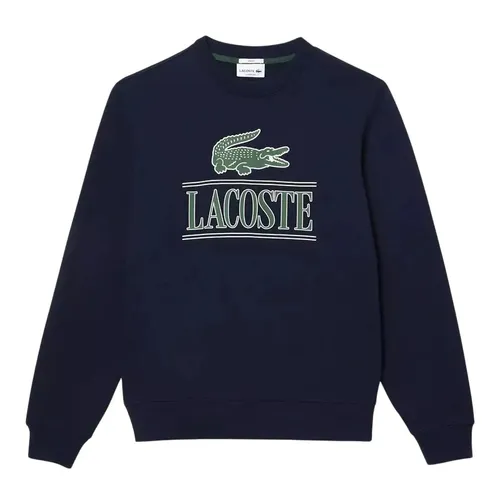 Áo Nỉ Sweater Lacoste Cotton Fleece Branded Sweatshirt SH1228 166 Màu Xanh Navy Size XS