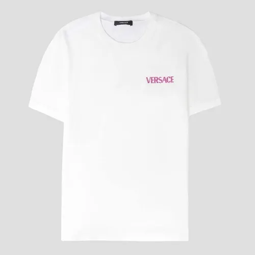 Áo Phông Nữ Versace Logo Series Crystal-embellished White 1014555 1A12040 2WI90 Tshirt Màu Trắng Size 38