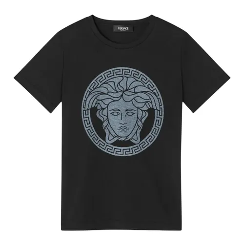 Áo Phông Versace Medusa Printed Cotton In Black Tshirt 1018342 1A12978 2B200 Màu Đen Size 14Y