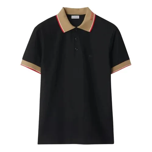 Áo Polo Nam Burberry Logo Collar In Chalk Black 8110934 Màu Đen Size XS