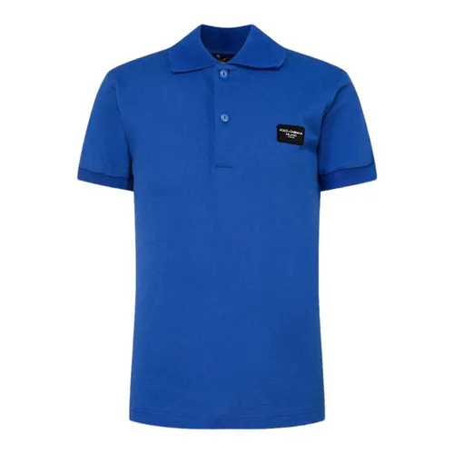 Áo Polo Trẻ Em Dolce & Gabbana D&G Kids Boys Logo Tag In Blue L4JTGW G7M4T B4401 Màu Xanh Blue Size 14Y