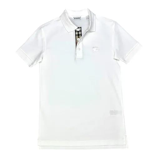 Áo Polo Nam Burberry With Embroidered Horse Tag SS25 Màu Trắng Size S