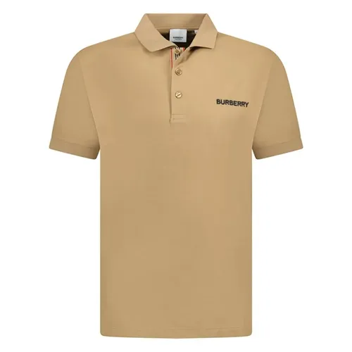 Áo Polo Nam Burberry With Logo Embroidered 8084438 Màu Be Size S