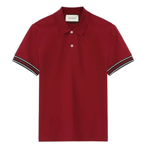 Áo Polo Nam Gucci Shirts Men Red 408403-X7335-6239 Màu Đỏ Size M (Form Slim)