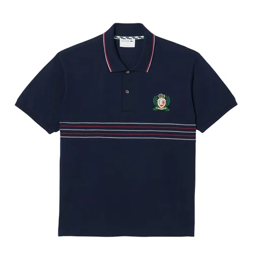 Áo Polo Nam Lacoste Men's Classic Fit L.12.12 Embroidered Shield PH0037 51 166 Màu Xanh Navy Size 5