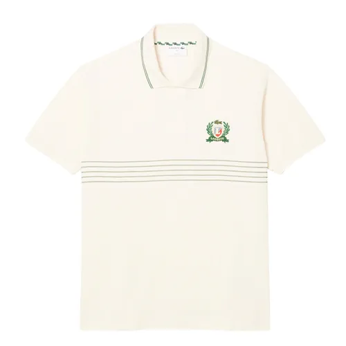 Áo Polo Nam Lacoste Men's Classic Fit L.12.12 Embroidered Shield PH0037 51 XFJ Màu Kem Size 4