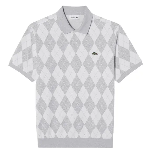 Áo Polo Nam Lacoste Regular Fit PH088E CCA Màu Xám Kẻ Size 4