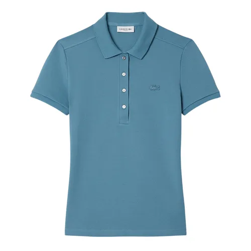 Áo Polo Nữ Lacoste L.12.D Slim Fit Stretch Mini Piqué PF5462 HD9 Màu Xanh Blue Size 34