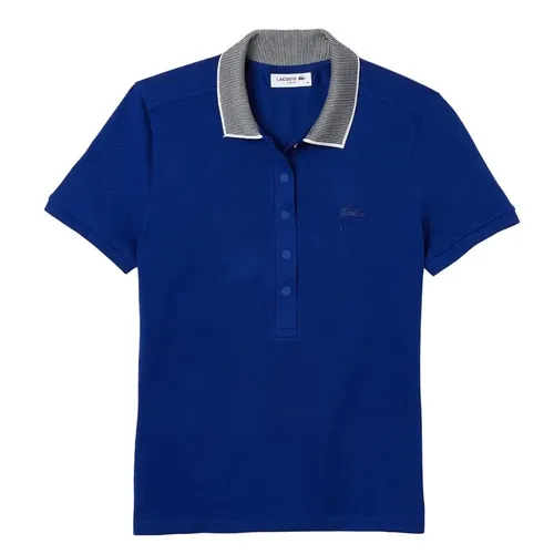Áo Polo Nữ Lacoste Women's Slim Fit PF1178 BDM Màu Xanh Dương Size 36
