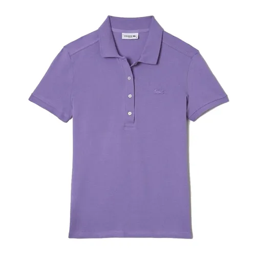 Áo Polo Nữ Lacoste Slim fit Stretch Cotton Piqué Màu Tím Size 36