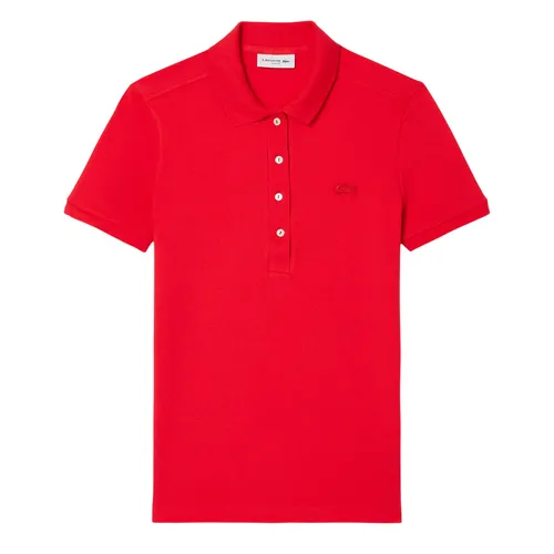 Áo Polo Nữ Lacoste Women's L.12.D Slim Fit Stretch Mini Piqué Polo PF5462 51 ZBG Màu Đỏ Size 34