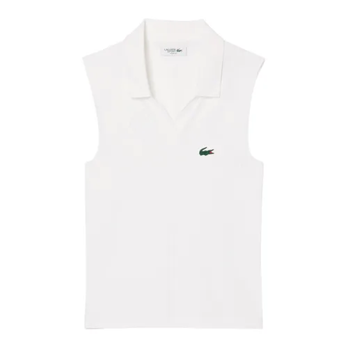 Áo Polo Nữ Lacoste Women's Sleeveless Stretch Knit Tennis PF0614 51 001 Màu Trắng Size 42