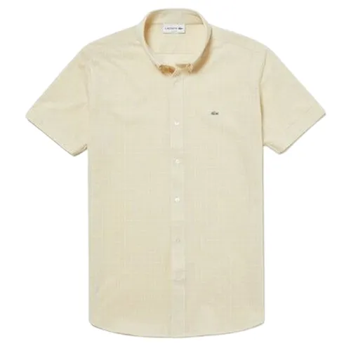 Áo Sơ Mi Cộc Tay Nam Lacoste Window Pen Biz PH763EL-99 Màu Trắng Ngà Size 2