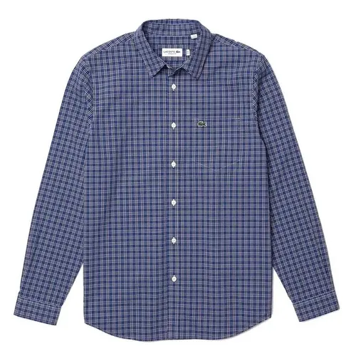 Áo Sơ Mi Dài Tay Nam Lacoste Regular Fit Check Print Shirt CH0193 00 A10 Màu Xanh Blue Size 37