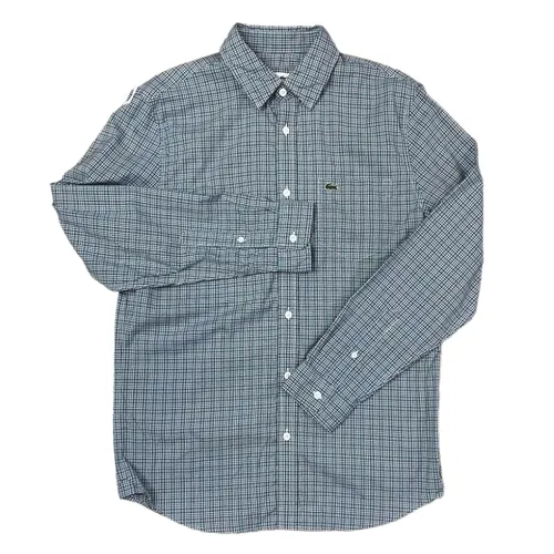 Áo Sơ Mi Dài Tay Nam Lacoste Regular Fit Check Print Shirt Màu Xám Size 39