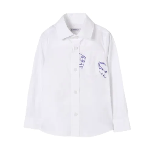 Áo Sơ Mi Dài Tay Trẻ Em Burberry White - 8100040 Màu Trắng Size 14Y