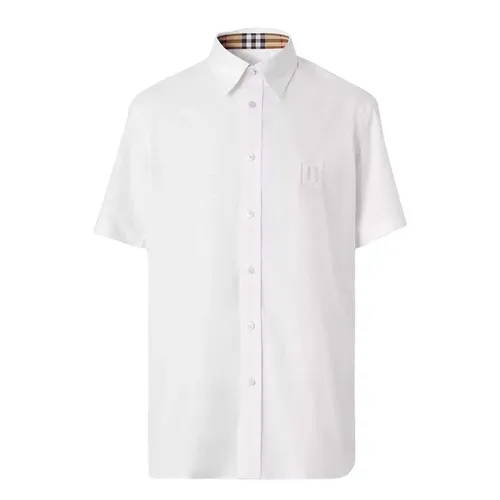 Áo Sơ Mi Nam Burberry Square Logo Embroidered Shirt 8061864 Màu Trắng Size M