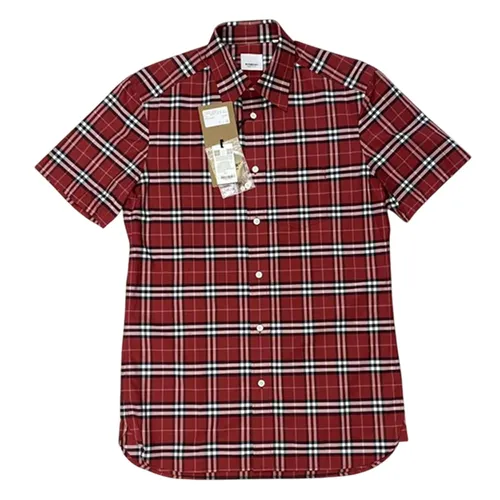 Áo Sơ Mi Nam Burberry With Vintage Check Printed Shirt Red Màu Đỏ Kẻ Size XS