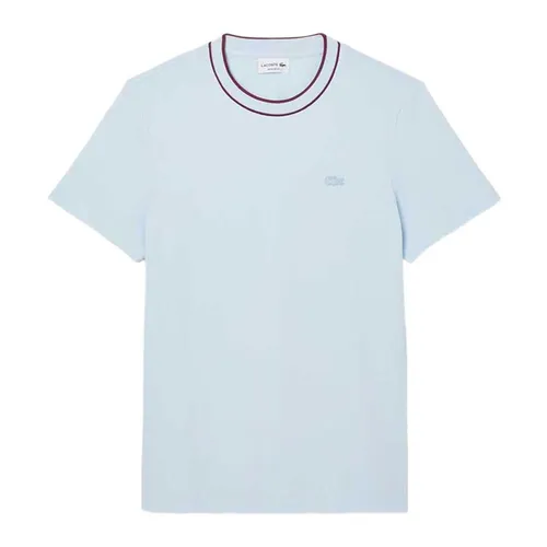 Áo Thun Nam Lacoste Men's Stretch Piqué Striped Collar TH8174 51 T01 Màu Xanh Blue Size 3