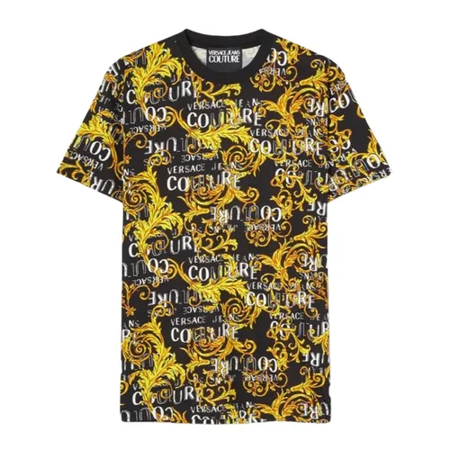 Áo Thun Nam Versace Jean Couture Baroque Print Tshirt 74GAH6S0 JS161 G89 Màu Vàng Đen Size XL