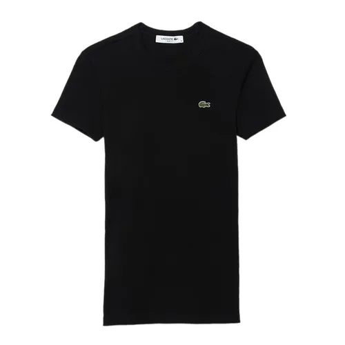 Áo Thun Nữ Lacoste Women's Slim Fit Ribbed Cotton T-shirt TF5538 54N 031 Màu Đen Size 36