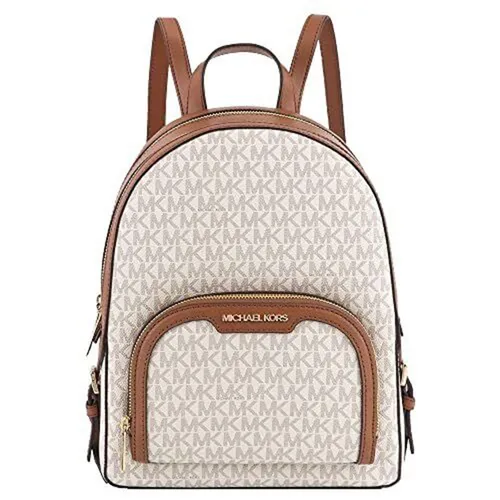 Balo Michael Kors MK Jaycee Logo Backpack Màu Trắng Nâu  