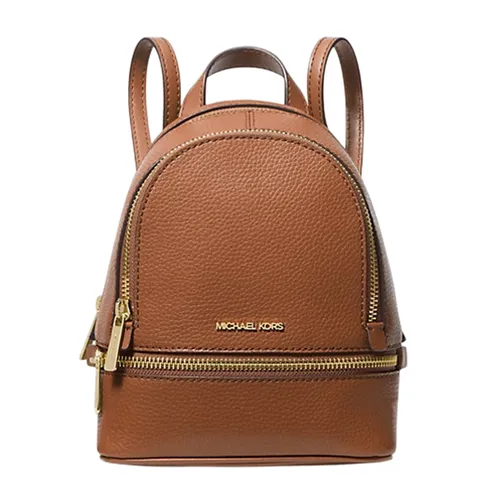 Balo Nữ Michael Kors MK Rhea Extra-Small Pebbled Leather Backpack 35T5GRAB0L Màu Nâu