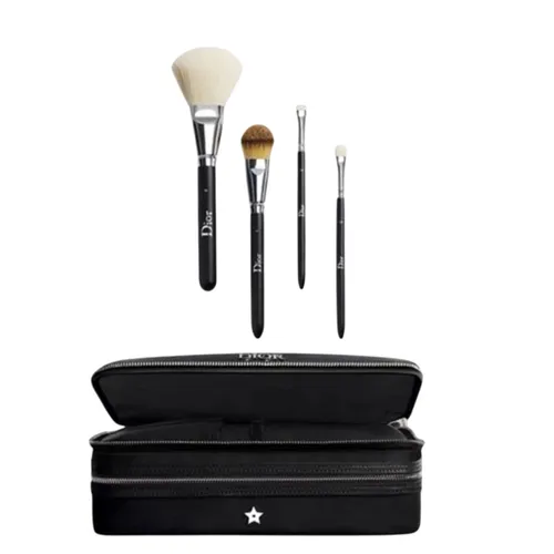 Bộ Cọ Trang Điểm Dior Backstage Makeup Brush Set 4 Cây + Túi Dior Black Pouch