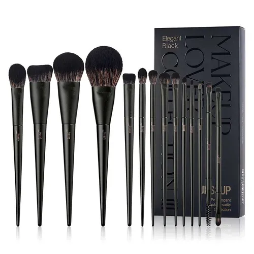 Bộ Cọ Trang Điểm Jessup Elegant Black Makeup Lover Collection Màu Đen 14 Cây